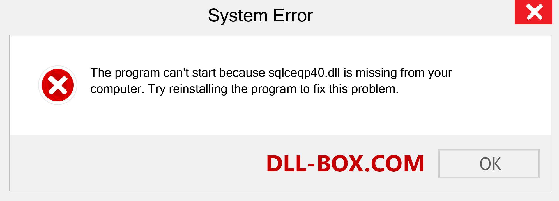  sqlceqp40.dll file is missing?. Download for Windows 7, 8, 10 - Fix  sqlceqp40 dll Missing Error on Windows, photos, images